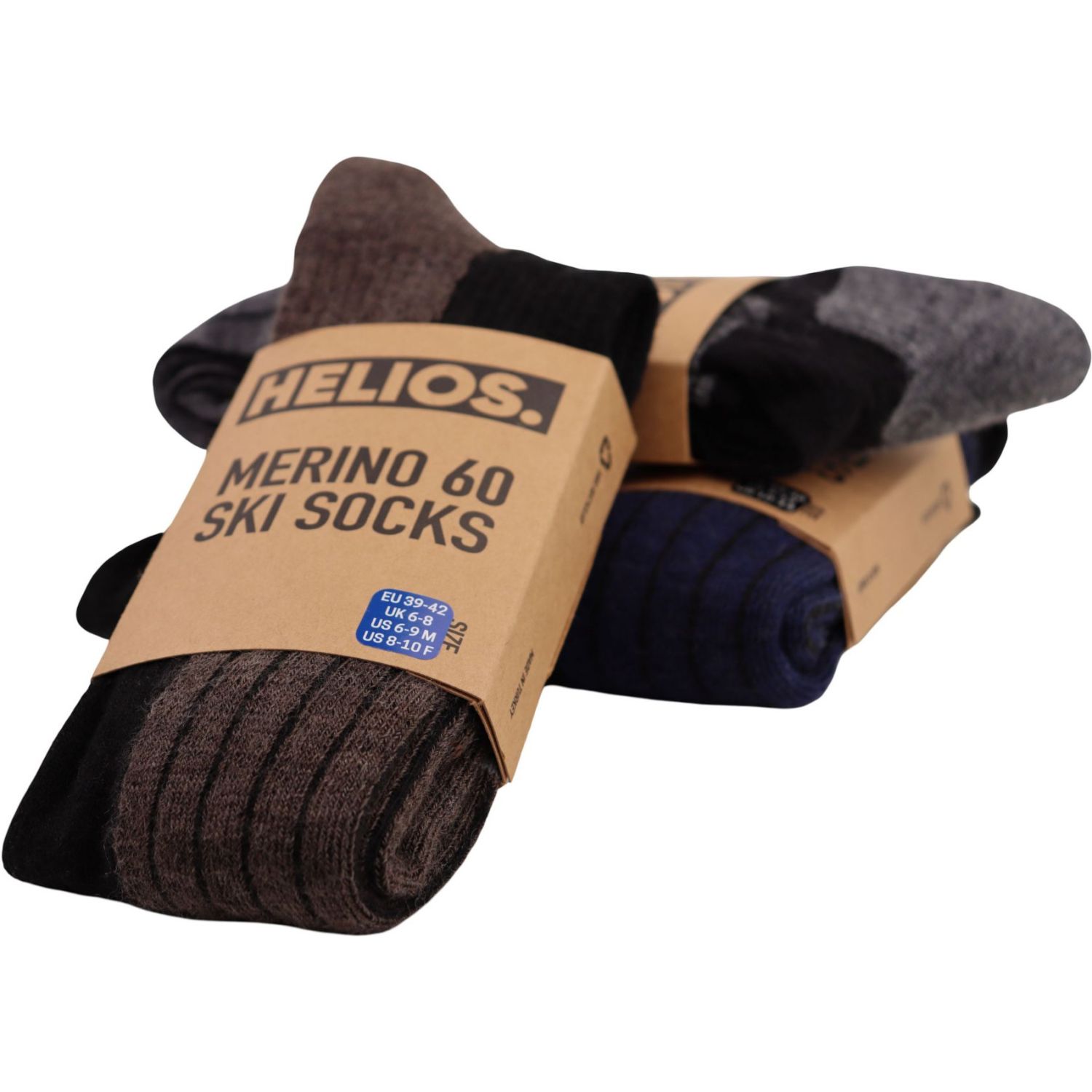 Helios Merino One 60, Skisocken, braun