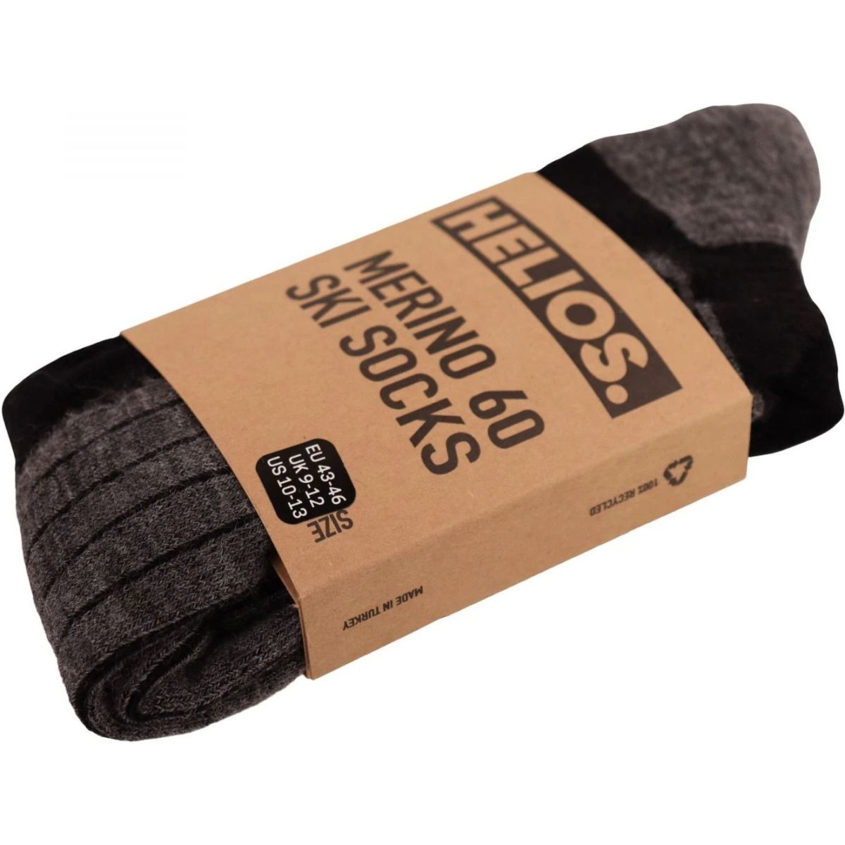 Helios Merino One 60, Skistrømper, 2 par, Black