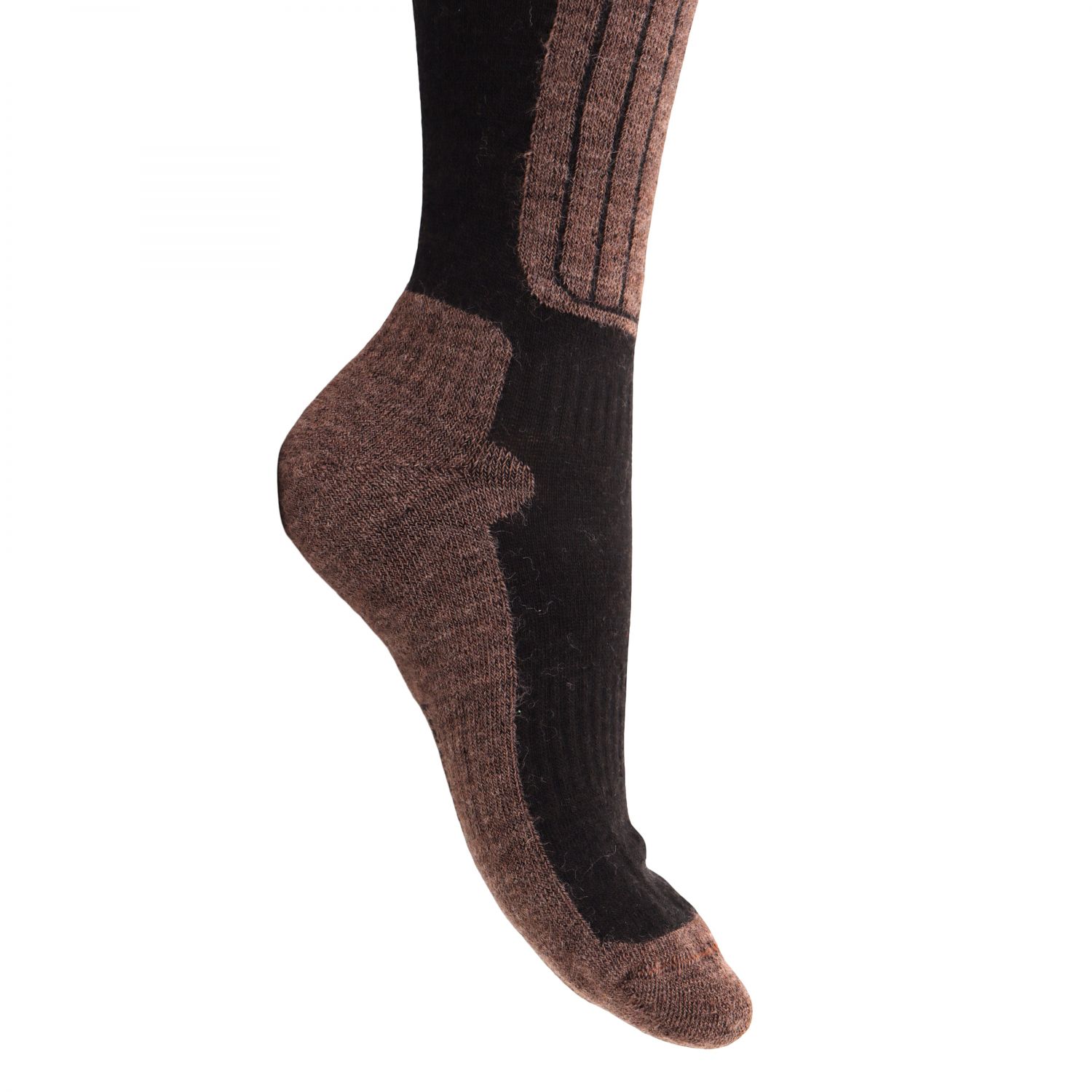 Helios Merino One 60, skistrømper, brun