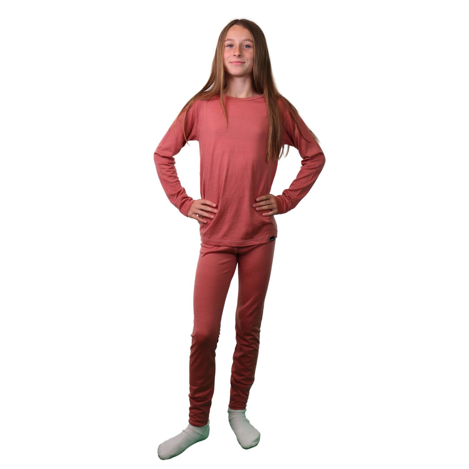Helios Merino One, baselayer pants, junior, dusty rose