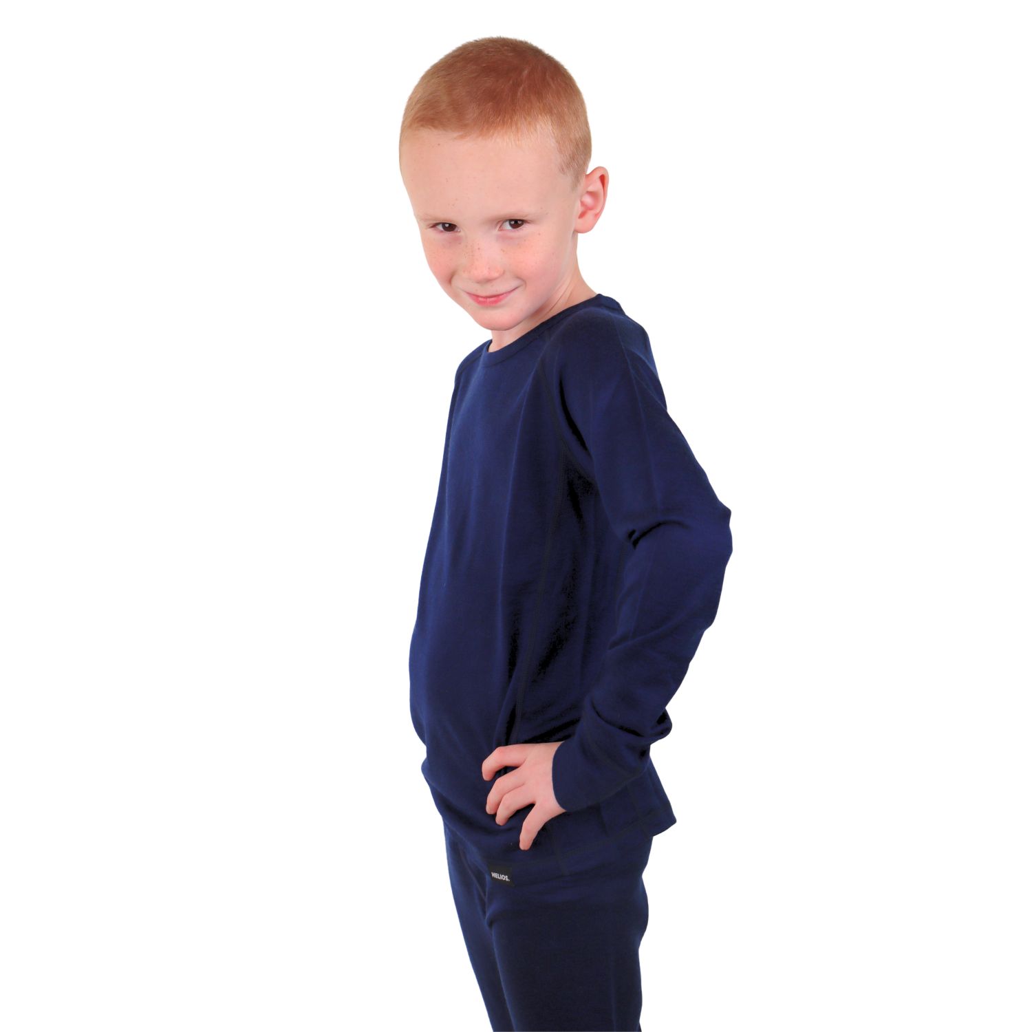 Helios Merino One, baselayer shirt, junior, navy