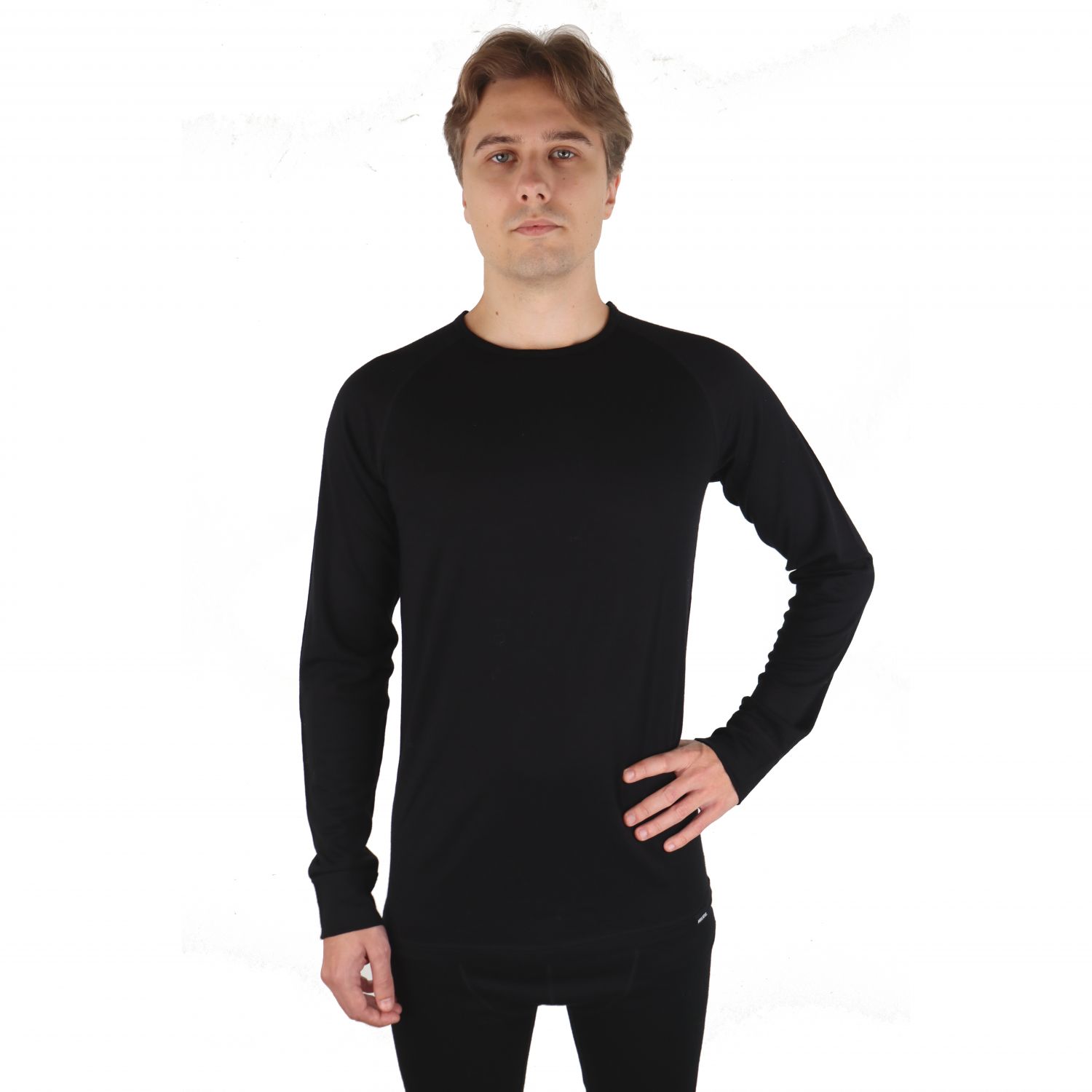 Helios Merino One, baselayer shirt, men, black