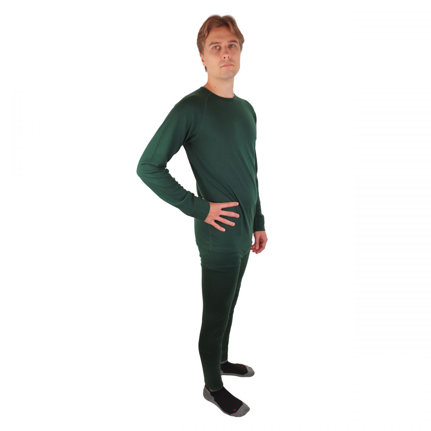 Helios Merino One, collant thermique, hommes, vert foncé