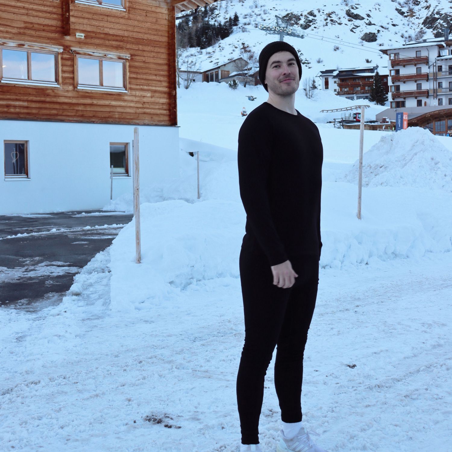 Helios Merino One, maglia intima da sci, uomo, nero