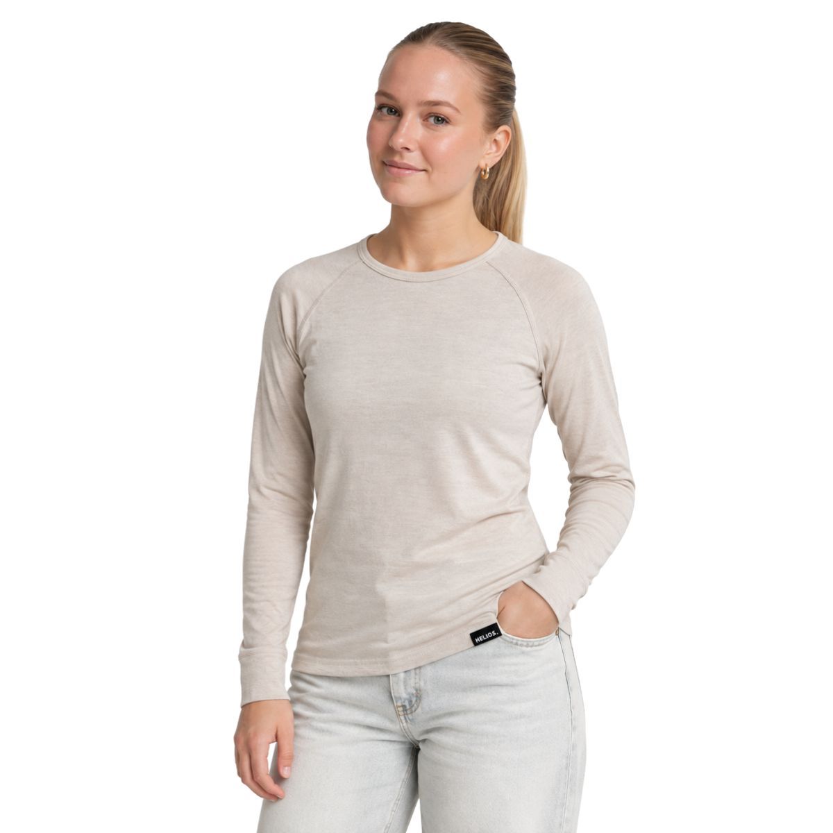 Helios Merino One, maglia termica da sci, da donna, beige