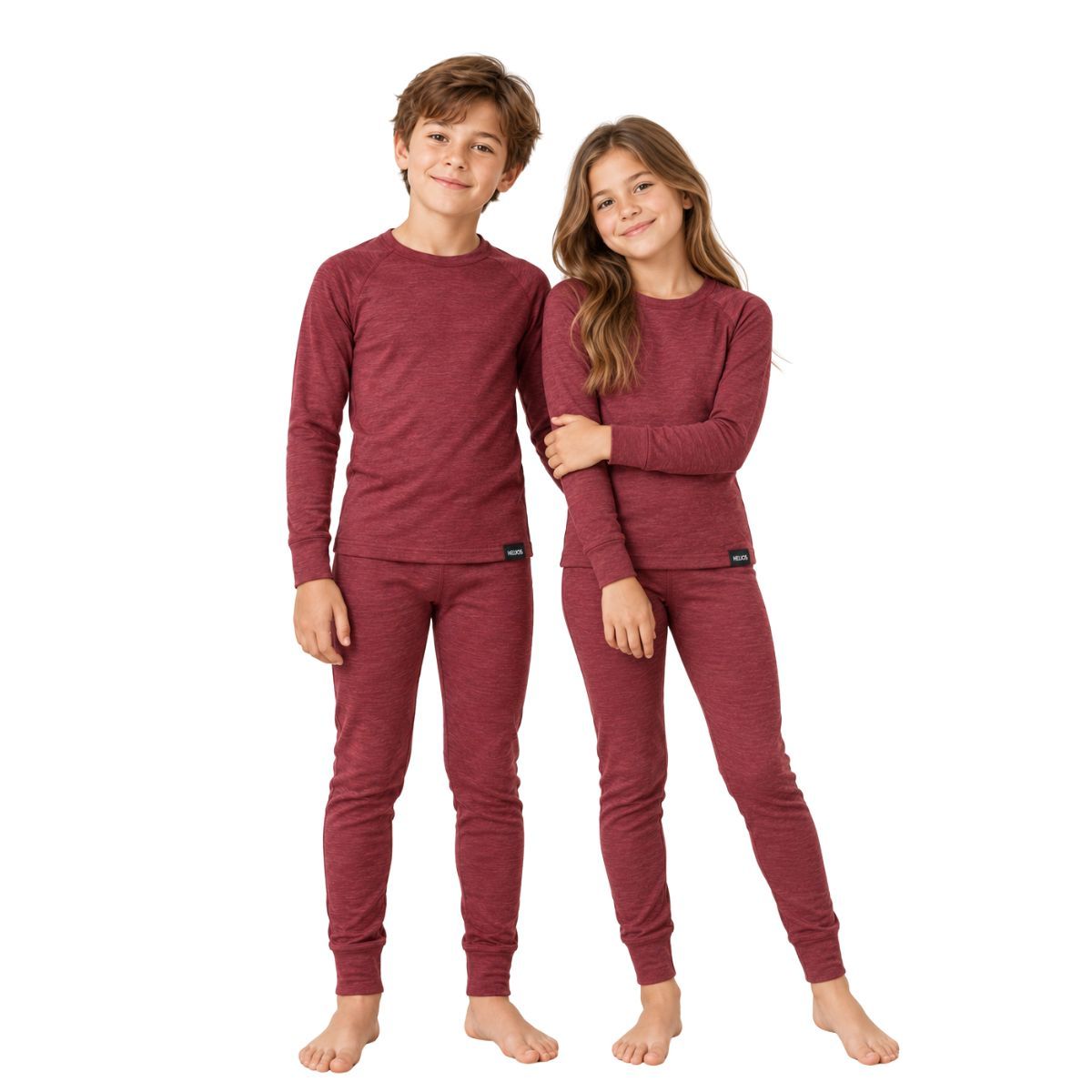 Helios Merino One, maglia termica da sci, junior, rosso