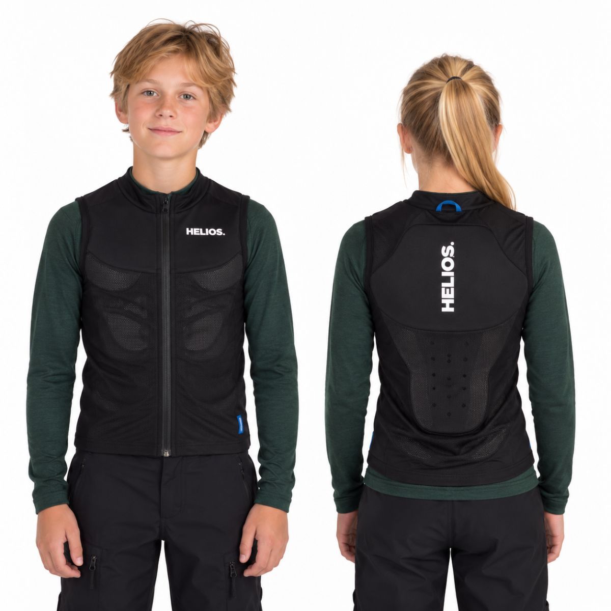Helios Peak Shield Vest, protector de espalda, juvenil, negro
