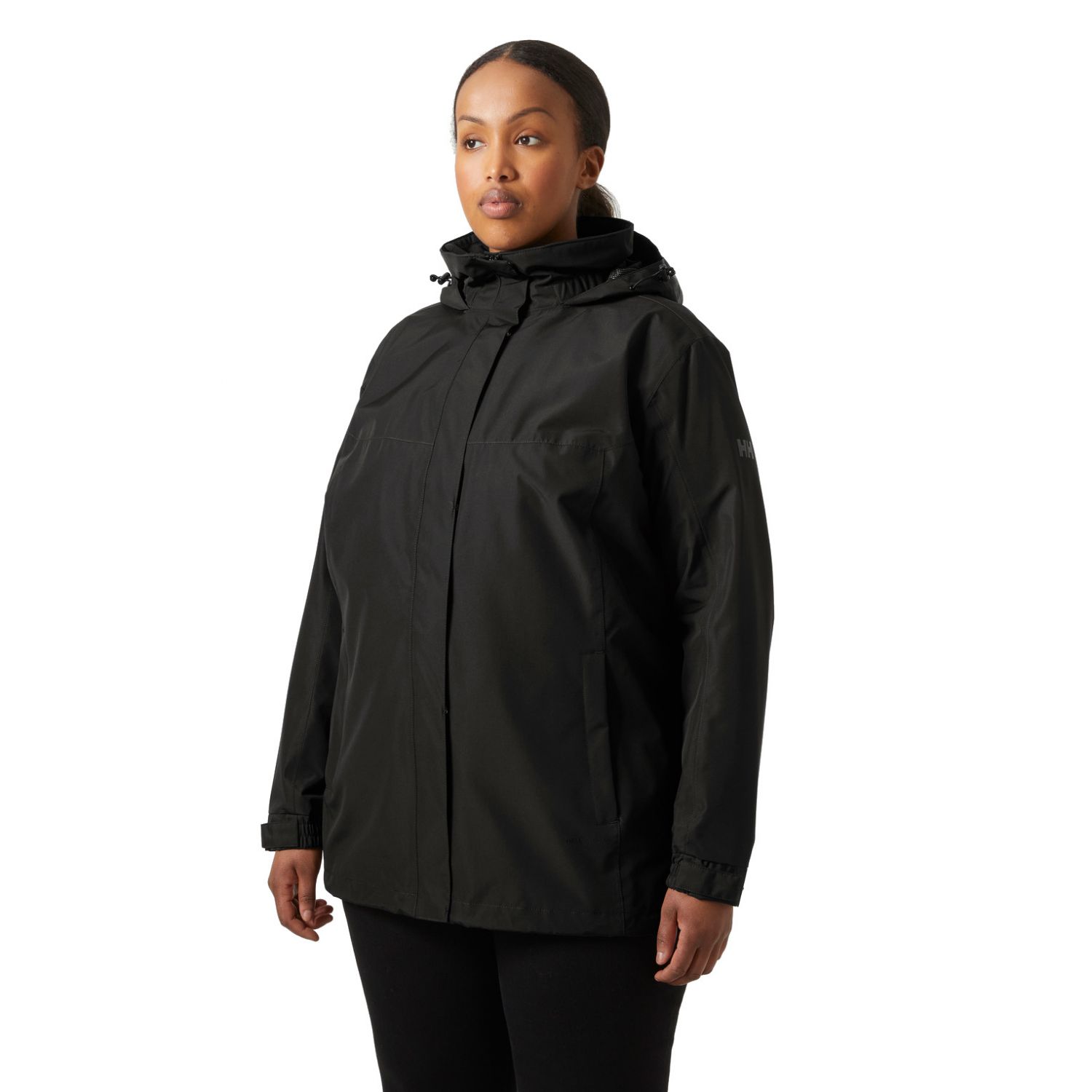 Helly Hansen Aden Plus, giacca antipioggia, donna, taglie forti, nero