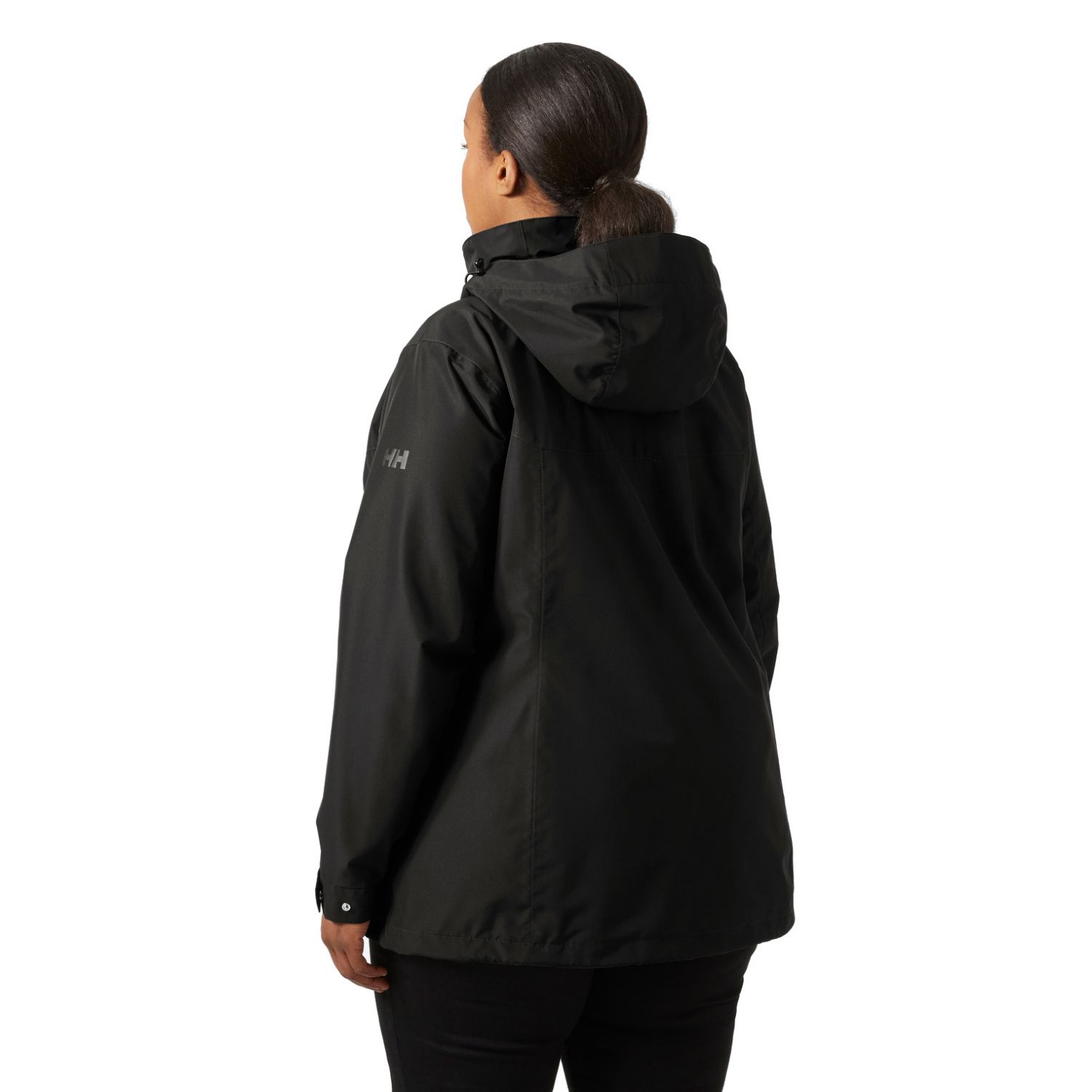 Helly Hansen Aden Plus, giacca antipioggia, donna, taglie forti, nero