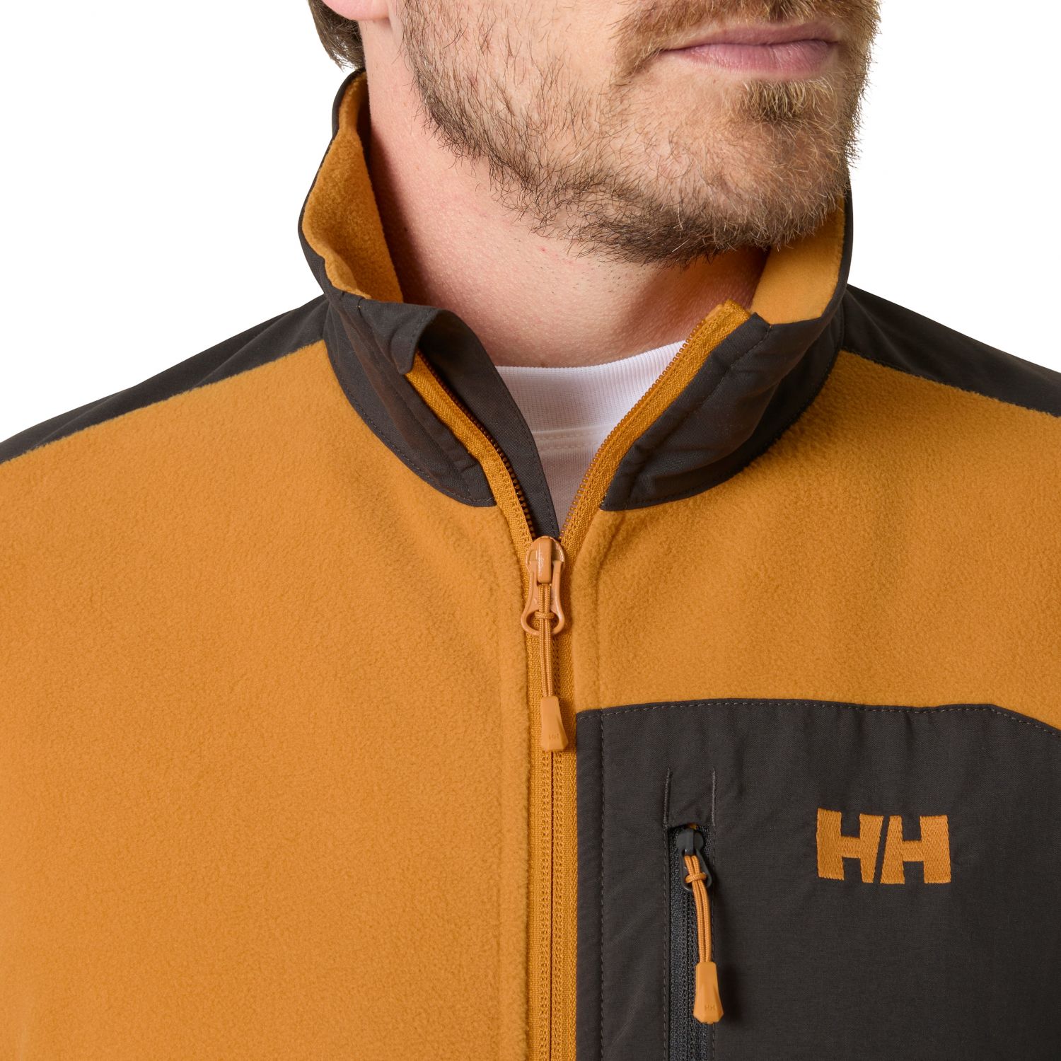 Helly Hansen Daybreaker Block, fleece jacket, men, mustard