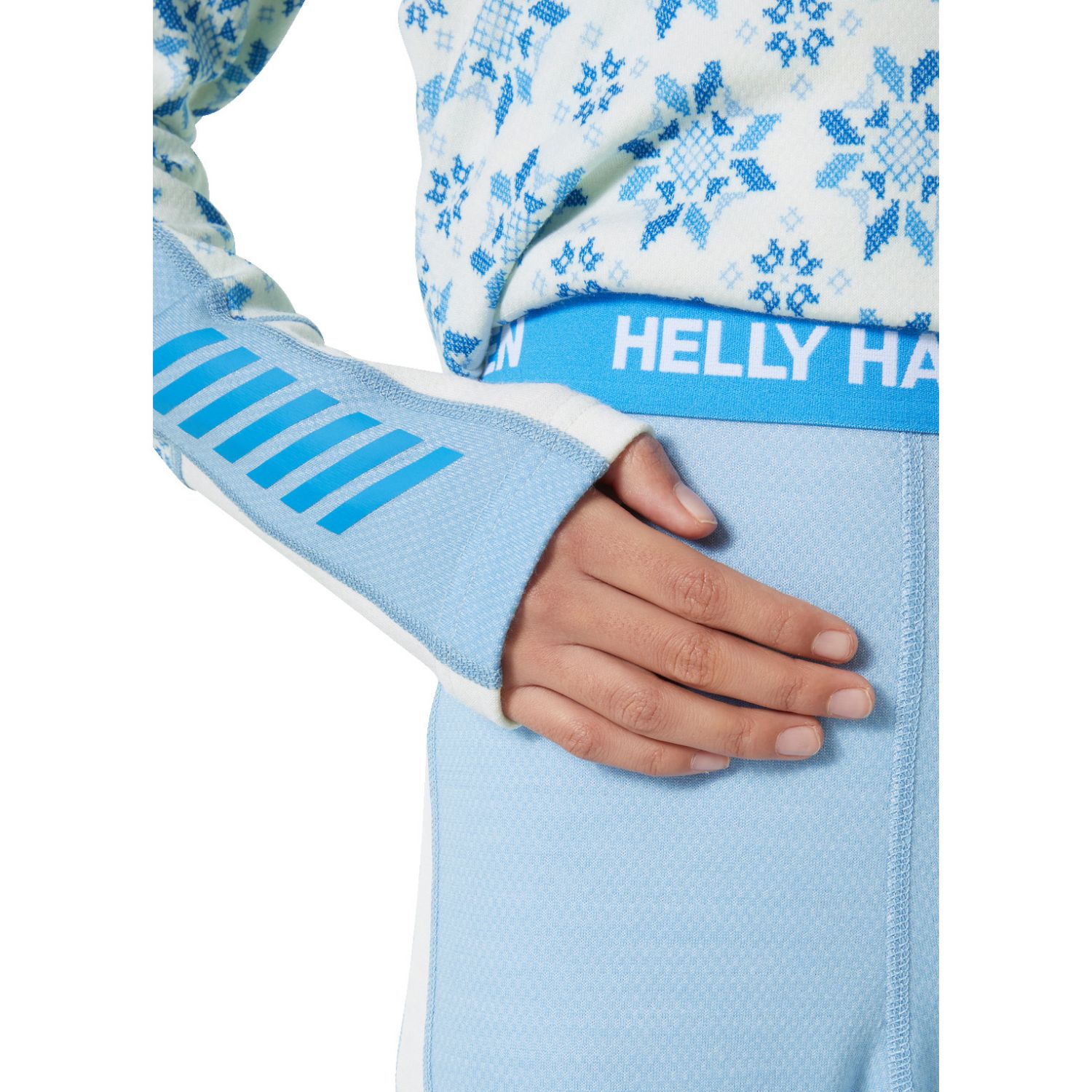 Helly Hansen Graphic Lifa Merino, set, junior, bright blue
