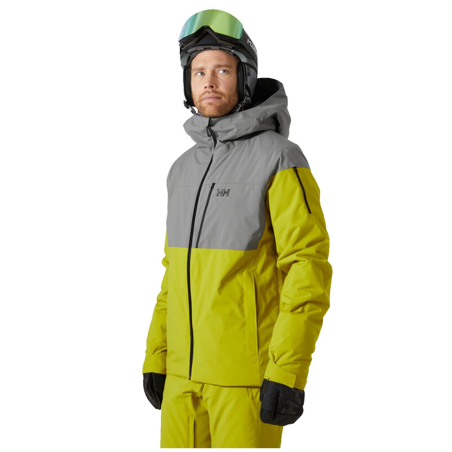 Helly Hansen Gravity Insulated, kurtka narciarska, męska, żółto-zielona