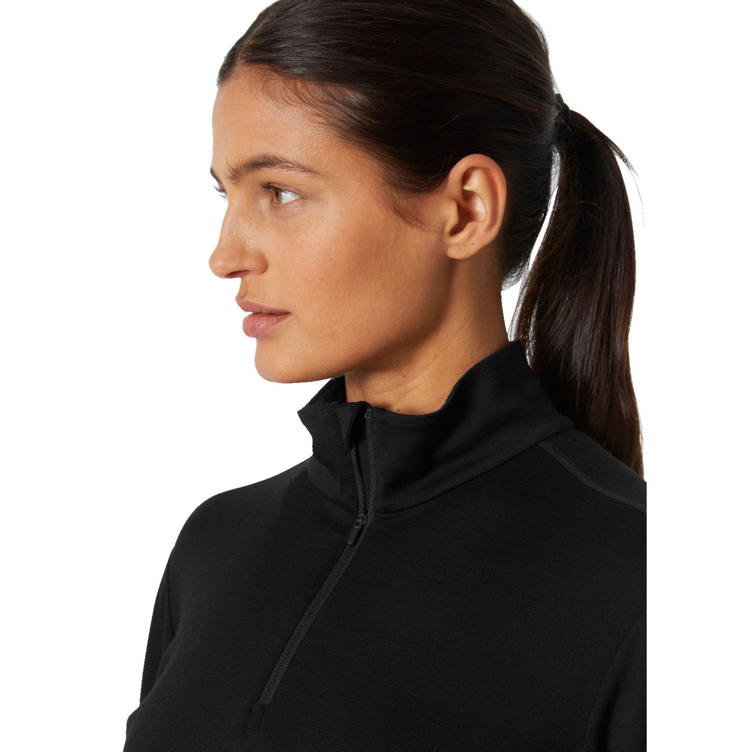 Helly Hansen HH Merino 1/2 Zip, donna, nero