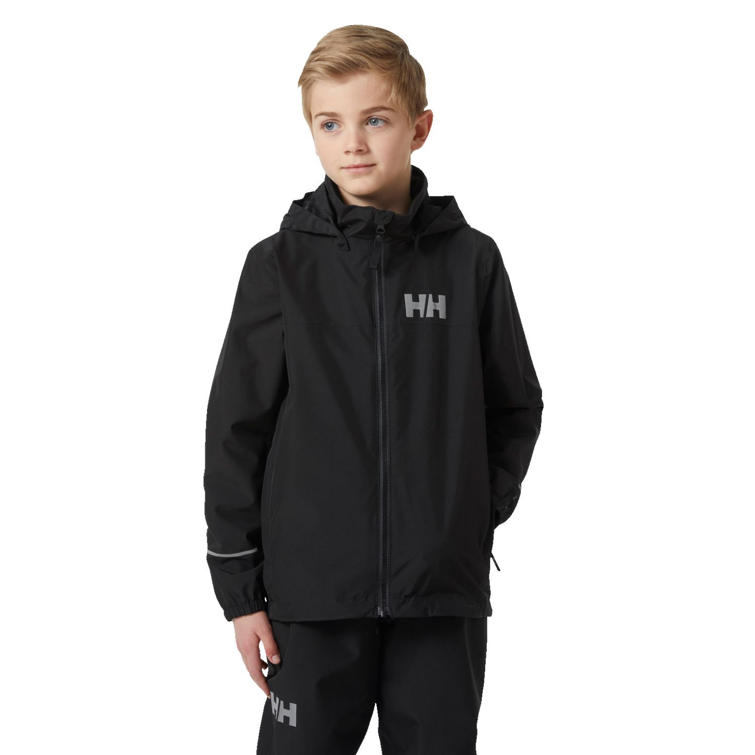 Helly Hansen JR Juell, detská bunda do dažďa, čierna