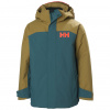 Helly Hansen Level, manteau de ski, junior, vert foncé/marron