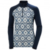 Helly Hansen Lifa Merino Merino Midweight Graphic 1/2 Zip, mulher, azul marinho