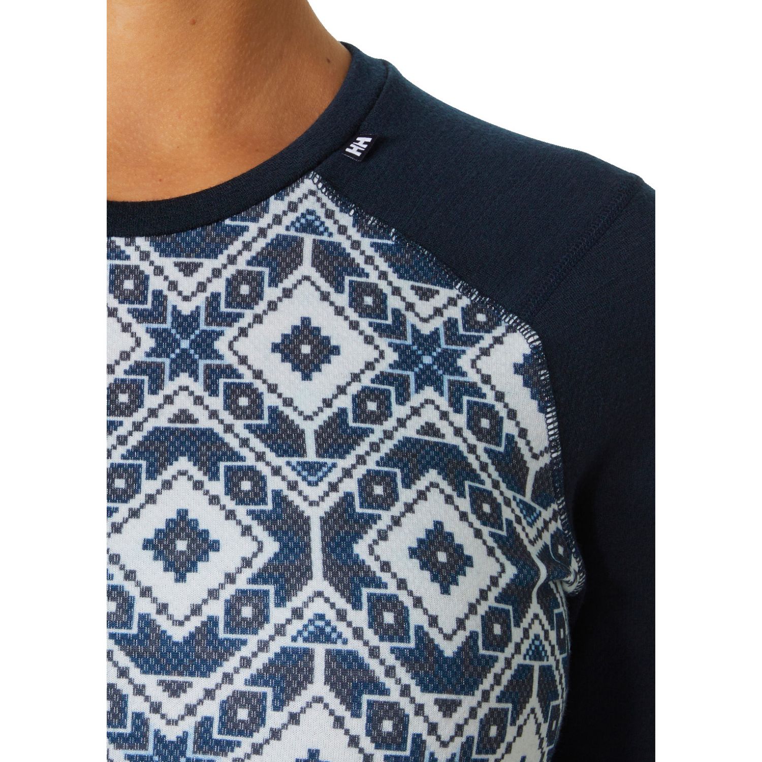 Helly Hansen Lifa Merino Merino Midweight Graphic Crew, női, navy