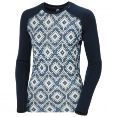 Helly Hansen Lifa Merino Merino Midweight Graphic Crew, női, navy