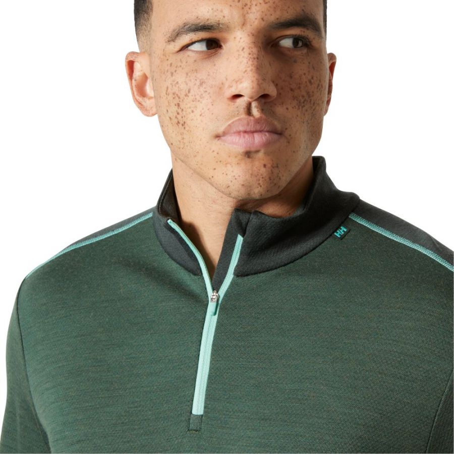 Helly Hansen Lifa Merino Midweight 1/2 Zip, men, jungle green