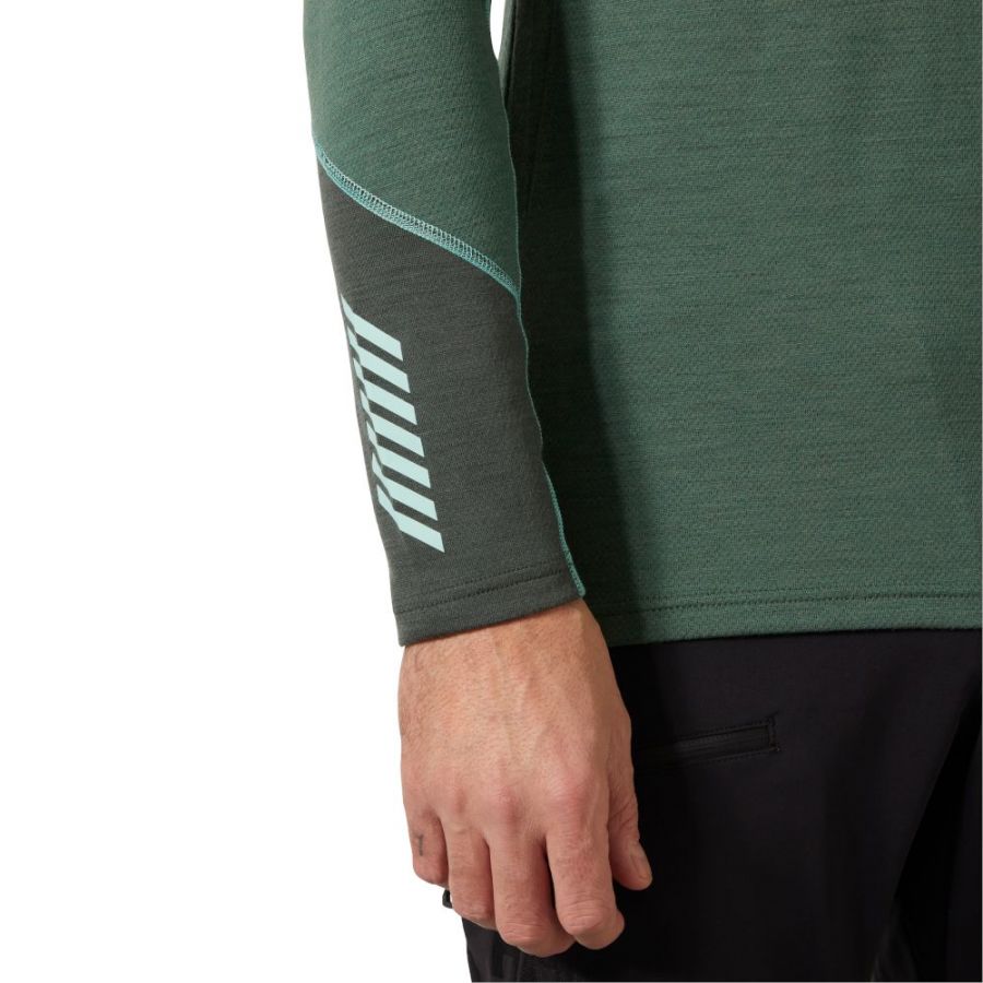 Helly Hansen Lifa Merino Midweight Crew, homme, vert foncé