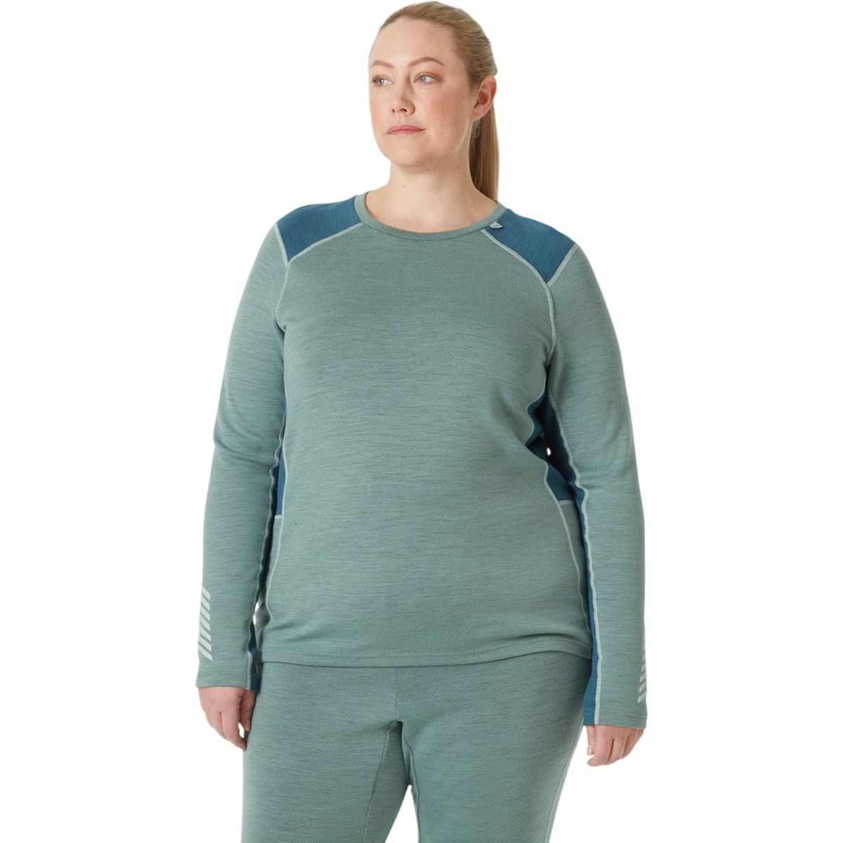 Helly Hansen Lifa Merino Midweight Crew Plus, Dam, Cactus
