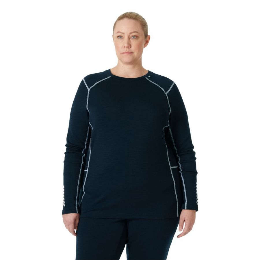 Helly Hansen Lifa Merino Midweight Crew Plus, dame, navy