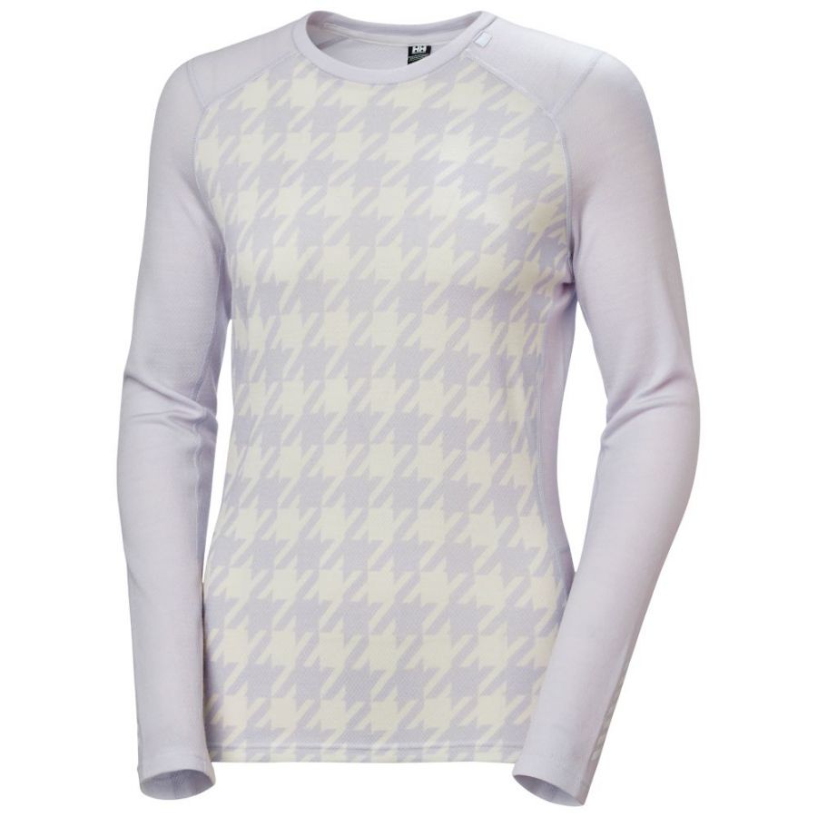 Helly Hansen Lifa Merino Midweight Graphic Crew, dame, lyselilla