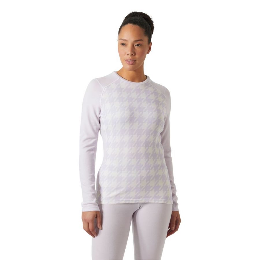 Helly Hansen Lifa Merino Midweight Graphic Crew, dame, lyselilla