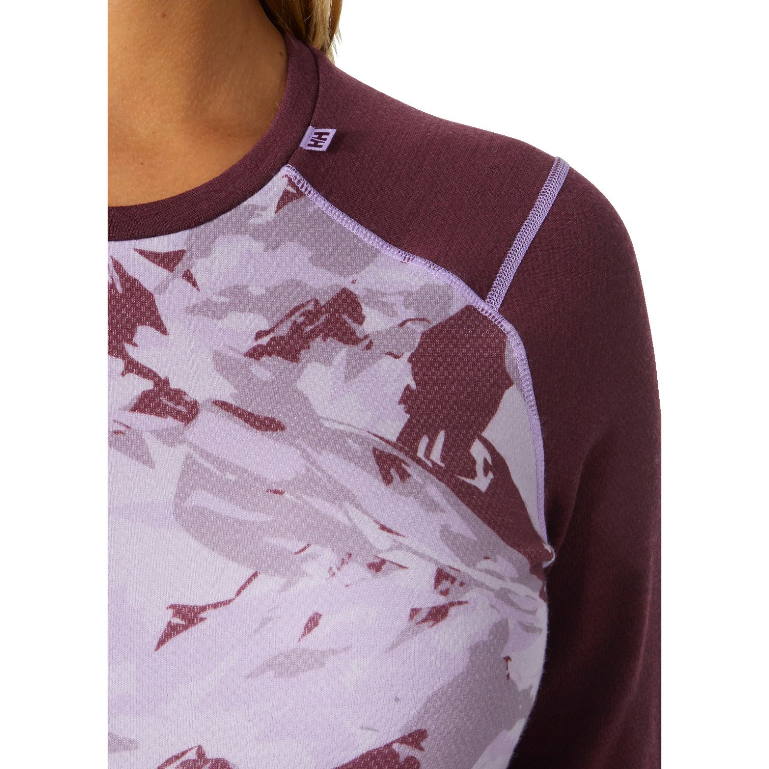 Helly Hansen Lifa Merino Midweight Graphic Crew, dámské, červená