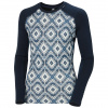 Helly Hansen Lifa Merino Midweight Graphic Crew, dámské, námořnická modrá