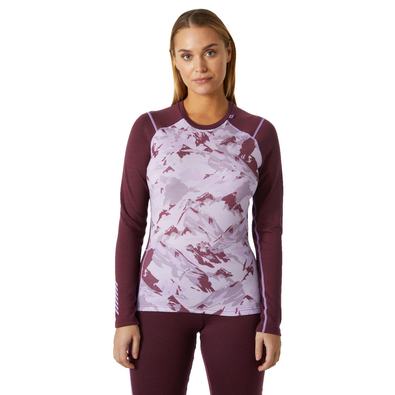 Helly Hansen Lifa Merino Midweight Graphic Crew, femme, rouge