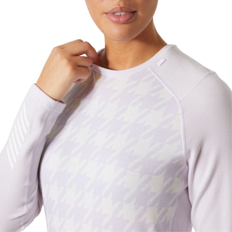 Helly Hansen Lifa Merino Midweight Graphic Crew, pentru femei, mov deschis