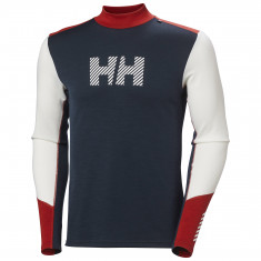 Helly Hansen Lifa Merino Midweight Logo, Herr, Mörkblå/Vit/Röd