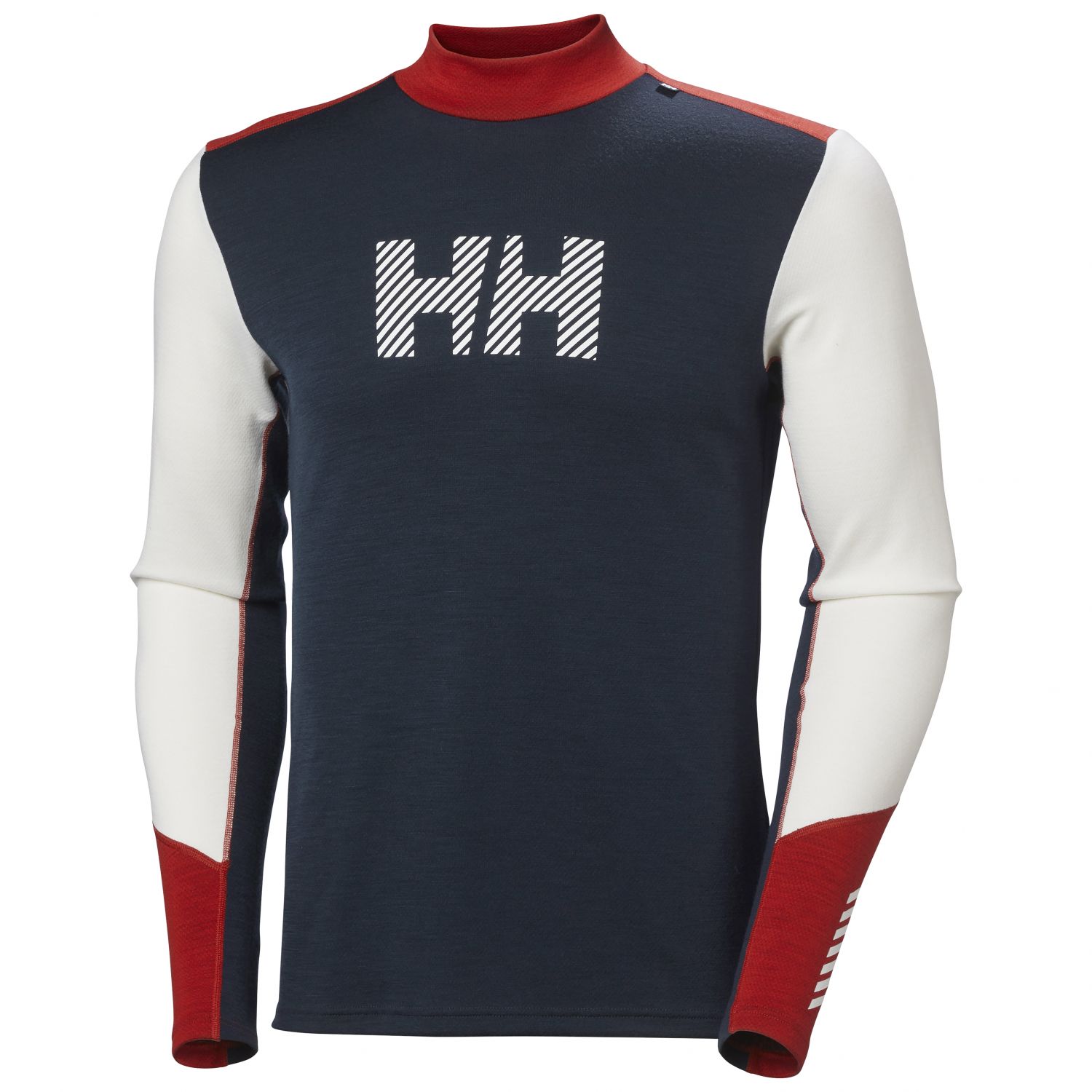 Helly Hansen Lifa Merino Midweight Logo, herre, mørkeblå/hvid/rød