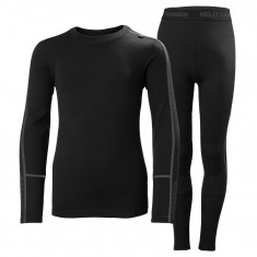 Helly Hansen Lifa Merino Midweight, set, junior, čierna