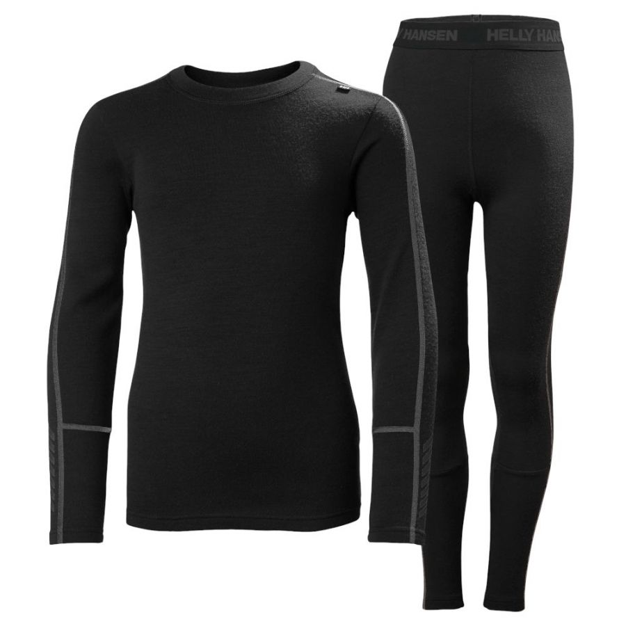 Helly Hansen Lifa Merino Midweight, set, junior, čierna