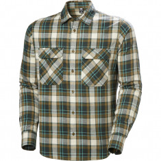 Helly Hansen Lokka Flannel LS Shirt, camisa, homens, verde/castanho
