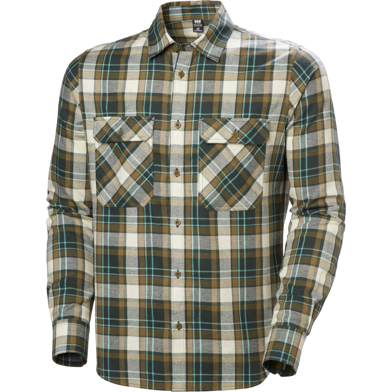 Helly Hansen Lokka Flannel LS Shirt, košeľa, pánska, zelená/hnedá
