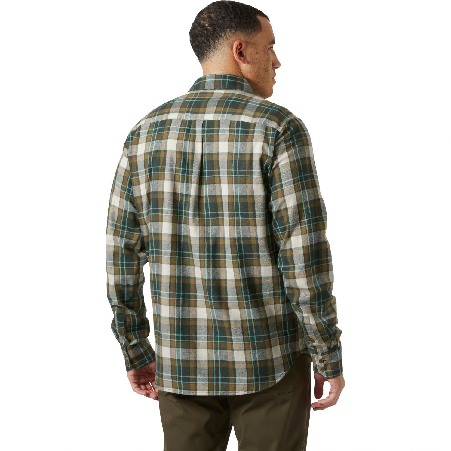 Helly Hansen Lokka Flannel LS Shirt, overhemd, heren, groen/bruin