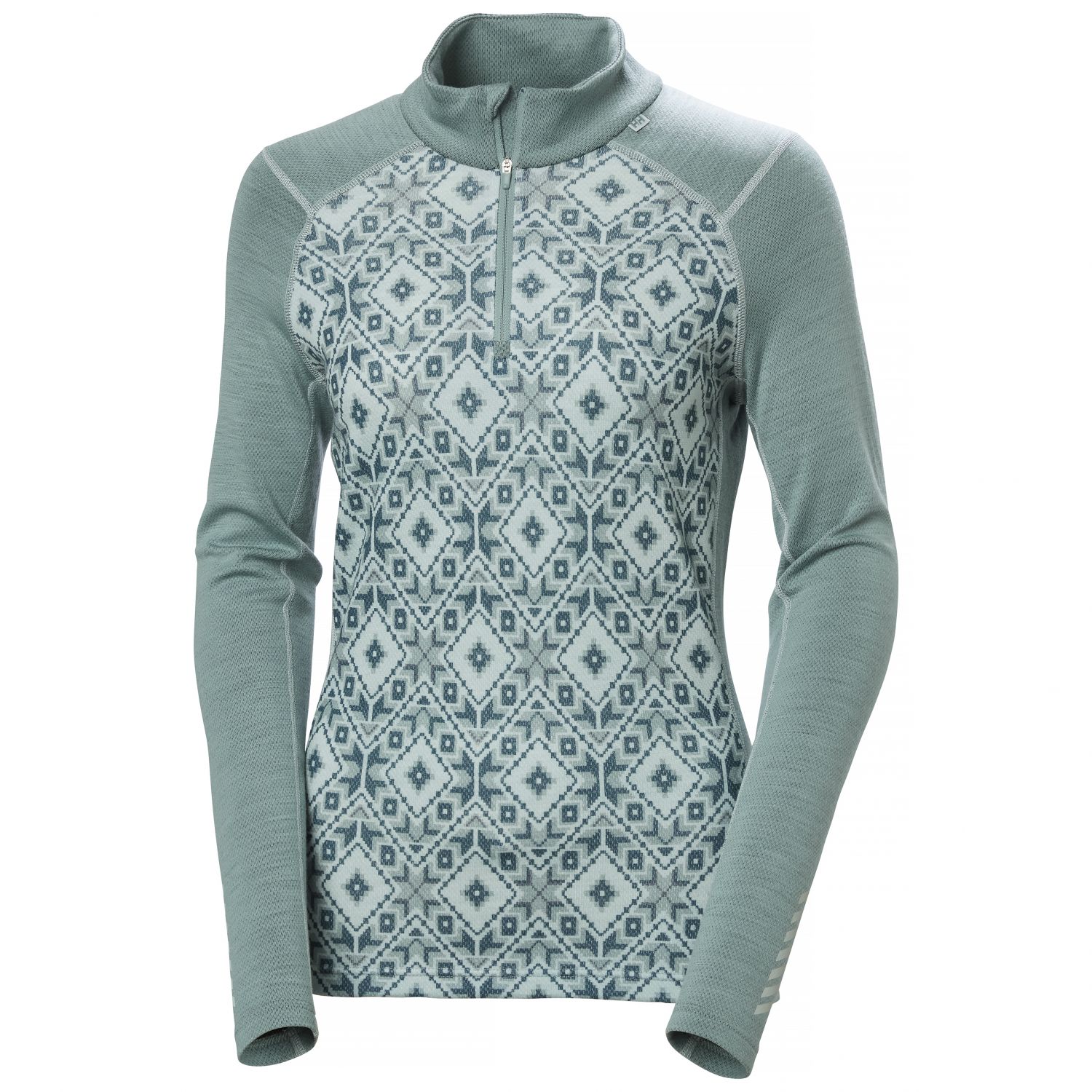 Helly Hansen Merino Midweight Graphic 1/2 Zip, Dame, Cactus