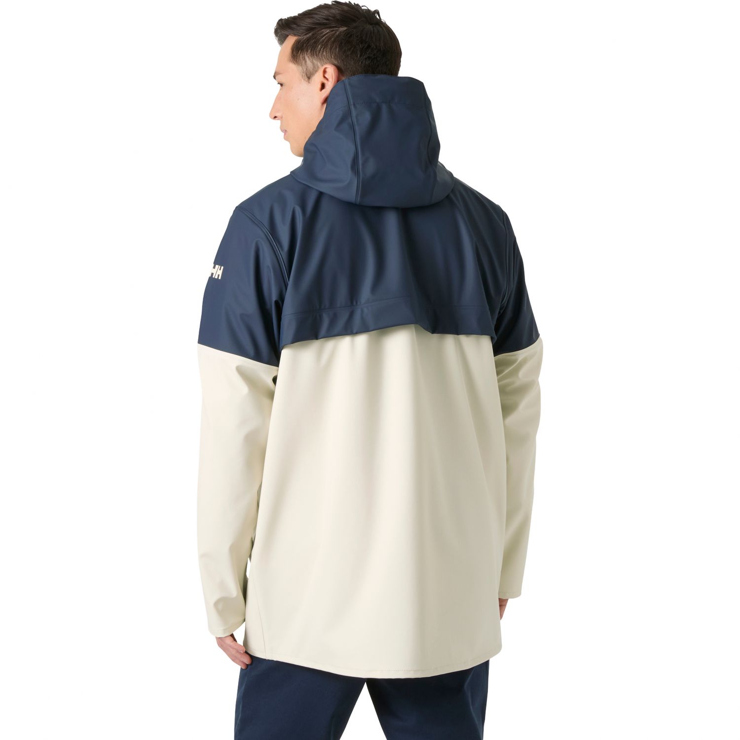 Helly Hansen Moss Block, impermeable, hombre, blanco/azul oscuro