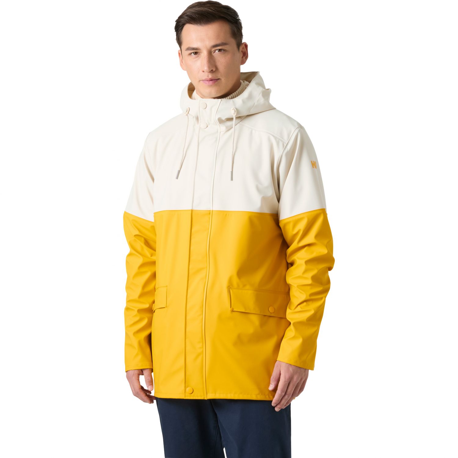Helly Hansen Moss Block, impermeável, homem, amarelo/branco