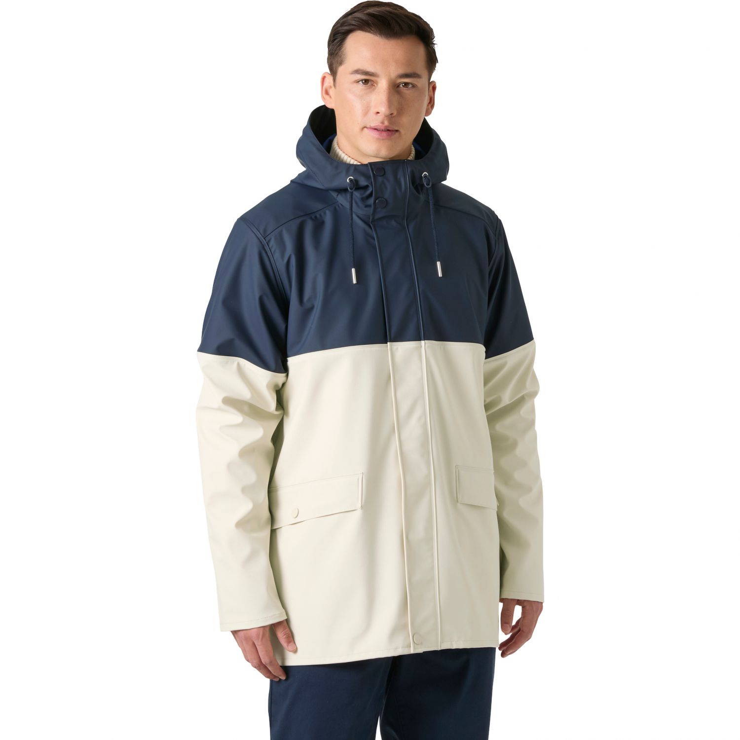 Helly Hansen Moss Block, pelerină de ploaie, bărbați, alb/albastru închis