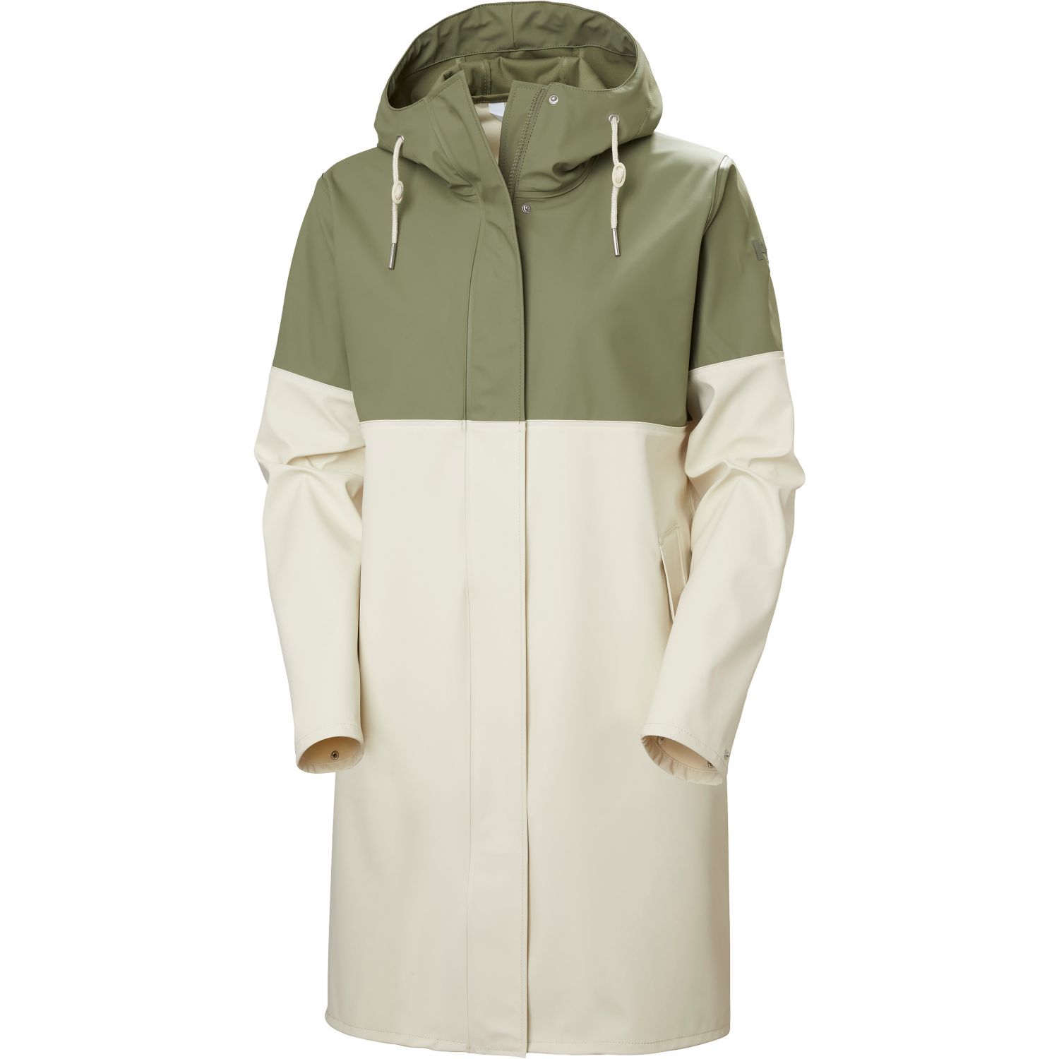 Helly Hansen Moss Block PU, impermeable, mujer, blanco/verde