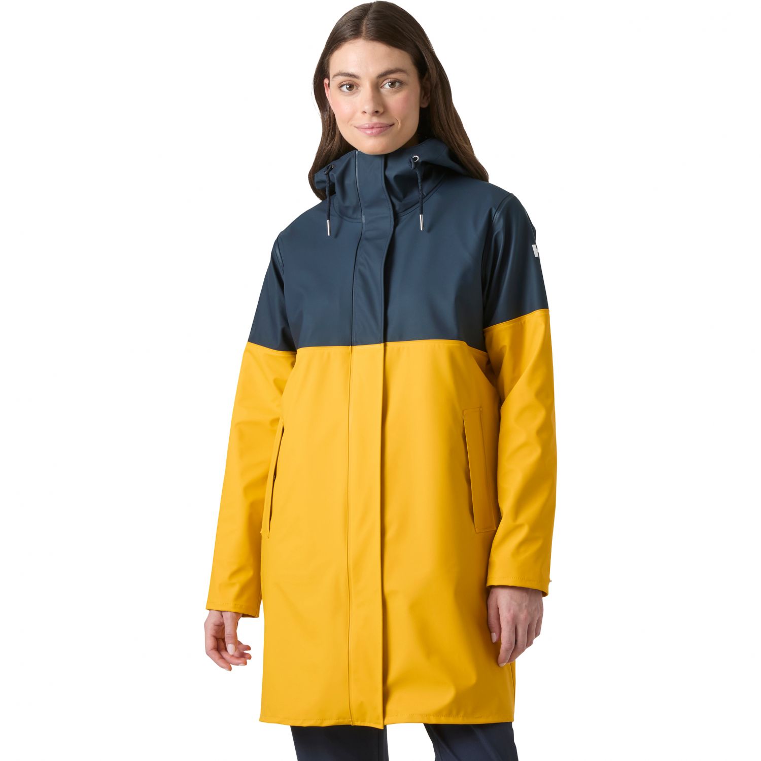 Helly Hansen Moss Block PU plášť do dažďa, dámsky, žltá/modrá