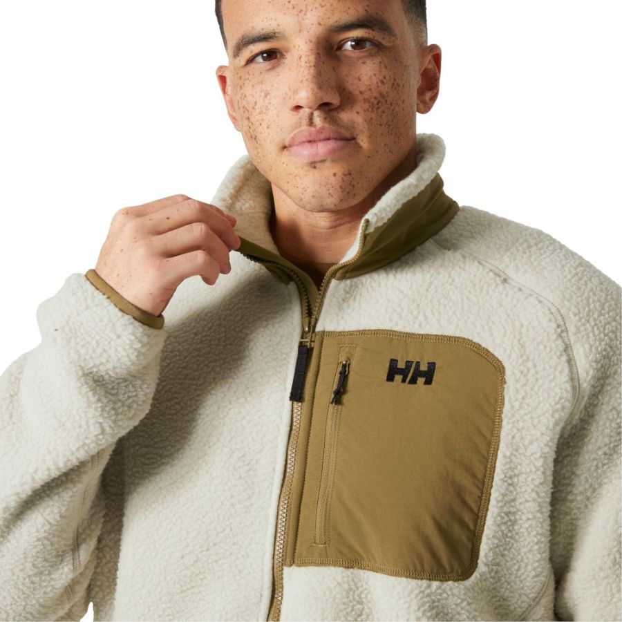 Helly Hansen Panorama Pile Block, fleecová bunda, pánska, béžová