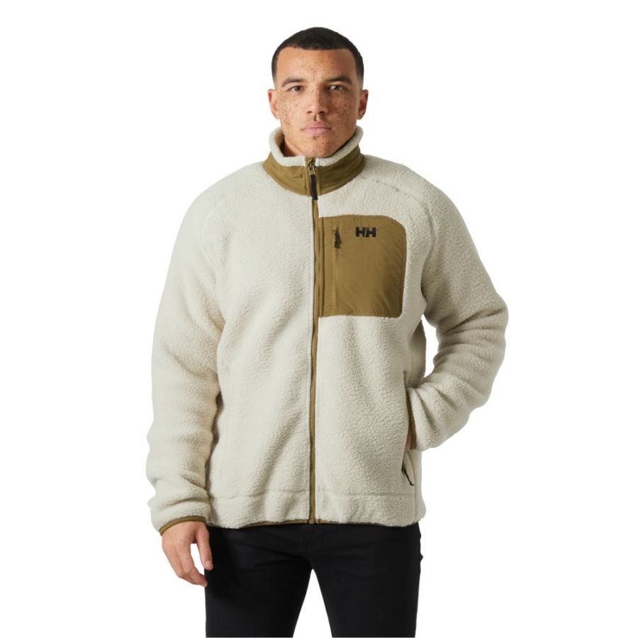 Helly Hansen Panorama Pile Block, fleecová bunda, pánska, béžová
