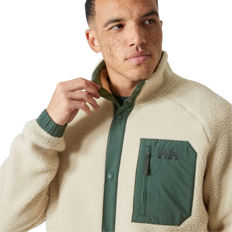 Helly Hansen Panorama Pile Snap, fleecová bunda, pánska, béžová