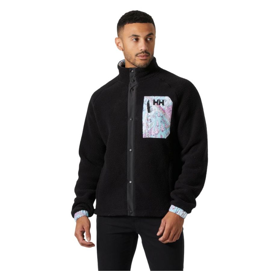 Helly Hansen Panorama Pile Snap, fleecová bunda, pánska, čierna