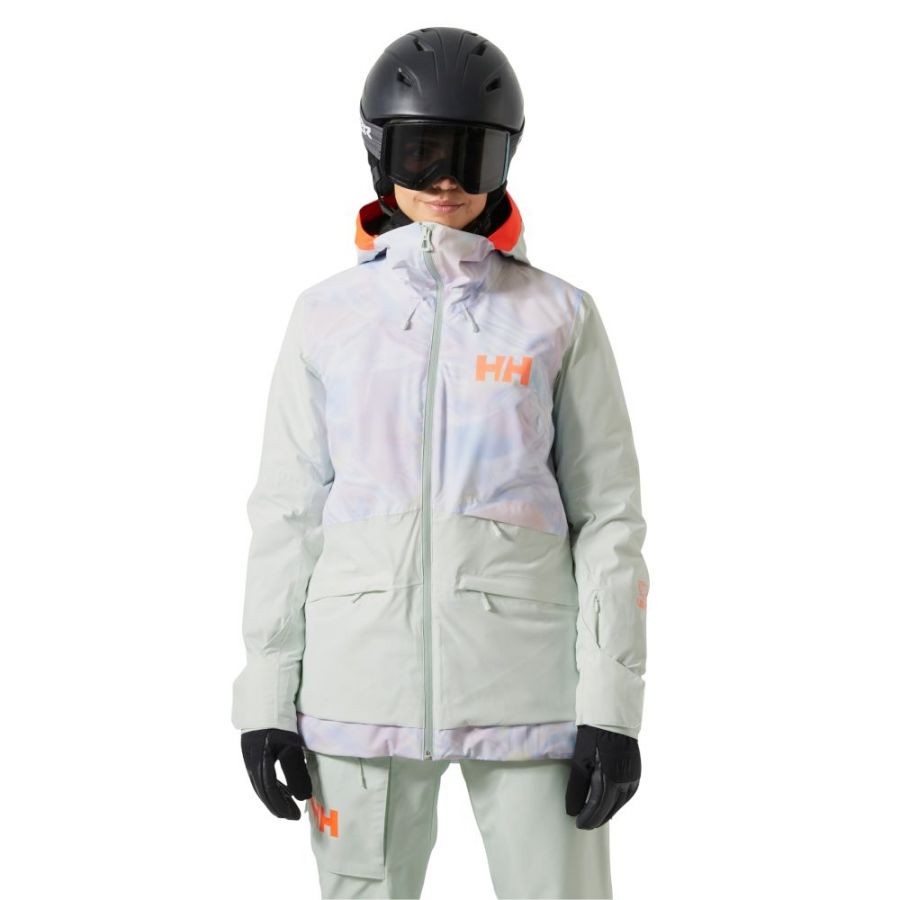 Helly Hansen Powchaser 2.0, lyžiarska bunda, dámska, svetlozelená/svetlofialová